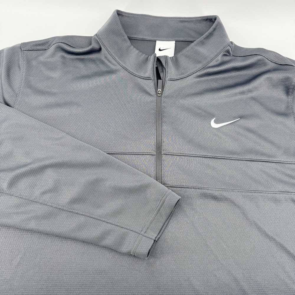 Nike‎ Dri-FIT 1/4 Zip Pullover Mens XXL Grey Performance Training Top CK6076-021